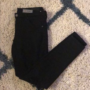AG Black Super Skinny Ankle Jeans